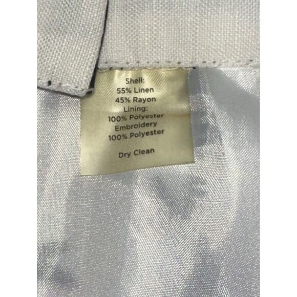 Talbots Linen Blend Lined Embroidered Skirt Size 2 Petite - Picture 5 of 9